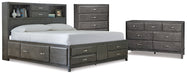 Caitbrook Queen Storage Bed with 8 Drawers with Dresser and Chest Royal Furniture