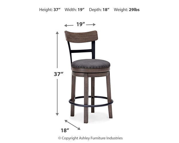 Caitbrook UPH Swivel Barstool (1/CN) Royal Furniture