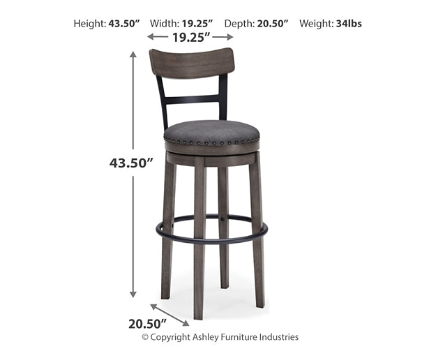 Caitbrook UPH Swivel Barstool (1/CN) Royal Furniture