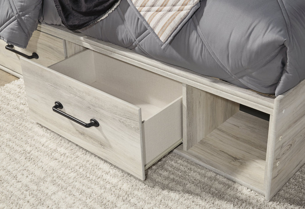 Cambeck Full Panel Bed with 4 Storage Drawers with Mirrored Dresser Royal Furniture