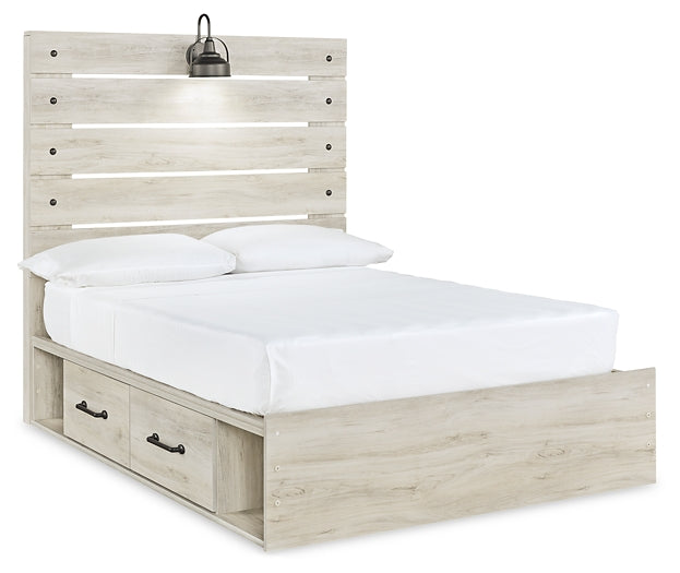 Cambeck Full Panel Bed with 4 Storage Drawers with Mirrored Dresser Royal Furniture