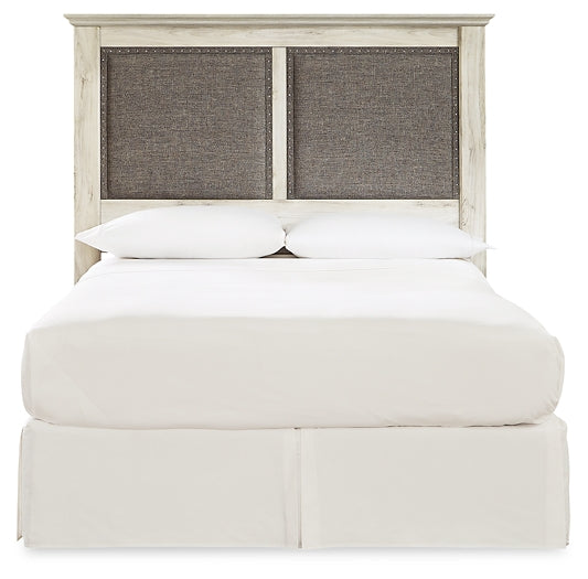 Cambeck King/California King Upholstered Panel Headboard with Mirrored Dresser, Chest and 2 Nightstands Royal Furniture