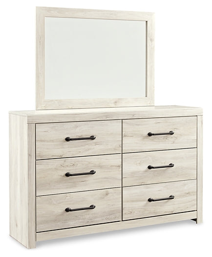 Cambeck King/California King Upholstered Panel Headboard with Mirrored Dresser, Chest and Nightstand Royal Furniture