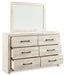 Cambeck King Upholstered Panel Bed with Mirrored Dresser, Chest and 2 Nightstands Royal Furniture