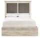 Cambeck King Upholstered Panel Bed with Mirrored Dresser, Chest and 2 Nightstands Royal Furniture