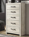 Cambeck King Upholstered Panel Bed with Mirrored Dresser, Chest and 2 Nightstands Royal Furniture