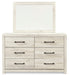 Cambeck King Upholstered Panel Bed with Mirrored Dresser, Chest and 2 Nightstands Royal Furniture