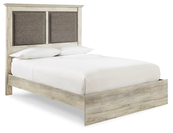 Cambeck King Upholstered Panel Bed with Mirrored Dresser, Chest and 2 Nightstands Royal Furniture