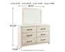 Cambeck King Upholstered Panel Bed with Mirrored Dresser Royal Furniture