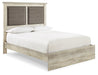 Cambeck King Upholstered Panel Bed with Mirrored Dresser and Chest Royal Furniture