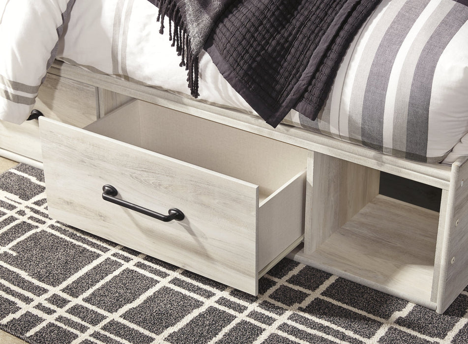 Cambeck Queen Panel Bed with 2 Storage Drawers with Mirrored Dresser, Chest and Nightstand Royal Furniture