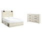 Cambeck Queen Panel Bed with 4 Storage Drawers with Dresser Royal Furniture