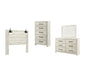 Cambeck Queen Panel Headboard with Mirrored Dresser and Chest Royal Furniture