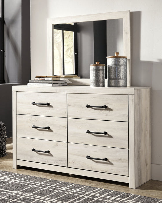 Cambeck Twin Panel Bed with 4 Storage Drawers with Mirrored Dresser and Chest Royal Furniture