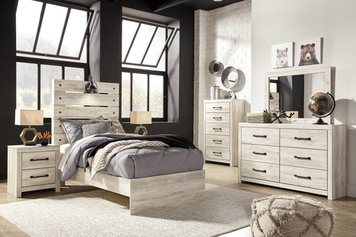 Cambeck Twin Panel Bed with Mirrored Dresser, Chest and Nightstand Royal Furniture