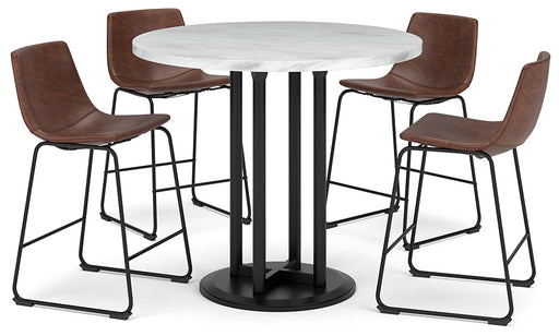 Centiar Counter Height Dining Table and 4 Barstools Royal Furniture