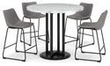 Centiar Counter Height Dining Table and 4 Barstools Royal Furniture