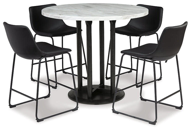 Centiar Counter Height Dining Table and 4 Barstools Royal Furniture