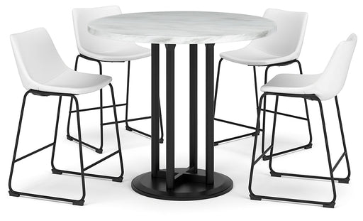 Centiar Counter Height Dining Table and 4 Barstools Royal Furniture