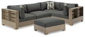 Citrine Park 4-Piece Outdoor Sectional with Ottoman Royal Furniture