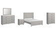 Cottonburg Full Panel Bed with Mirrored Dresser, Chest and Nightstand Royal Furniture