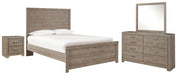 Culverbach Full Panel Bed with Mirrored Dresser and 2 Nightstands Royal Furniture