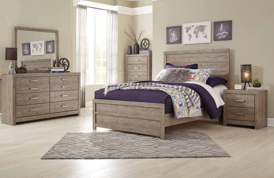 Culverbach Full Panel Bed with Mirrored Dresser and Chest Royal Furniture