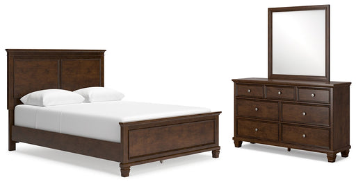 Danabrin Queen Panel Bed with Mirrored Dresser Royal Furniture