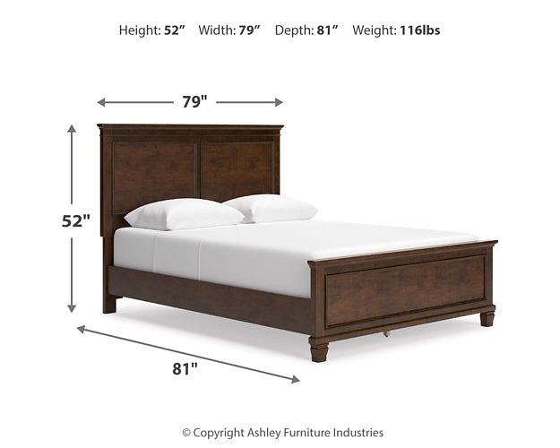 Danabrin Queen Panel Bed with Mirrored Dresser Royal Furniture