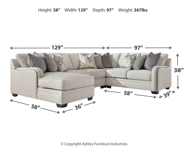 Dellara 4-Piece Sectional with Chaise Royal Furniture