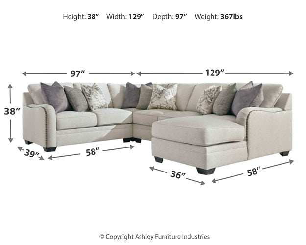 Dellara 4-Piece Sectional with Chaise Royal Furniture