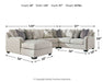 Dellara 4-Piece Sectional with Ottoman Royal Furniture