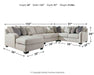 Dellara 5-Piece Sectional with Chaise Royal Furniture