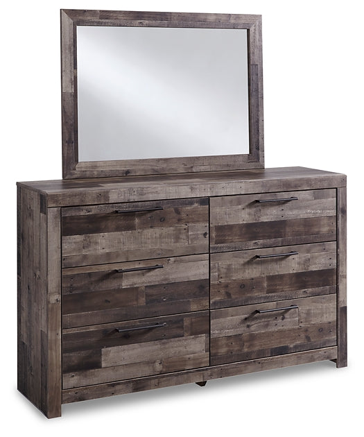 Derekson Full Panel Headboard with Mirrored Dresser, Chest and 2 Nightstands Royal Furniture