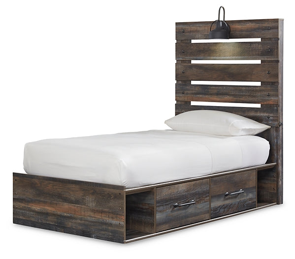 Drystan Full Panel Bed with 4 Storage Drawers with Mirrored Dresser, Chest and Nightstand Royal Furniture