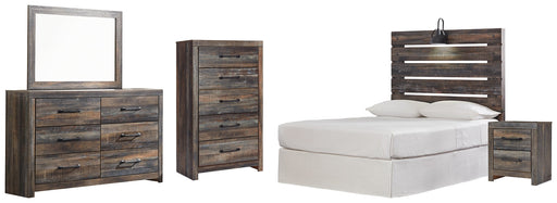 Drystan Full Panel Headboard with Mirrored Dresser, Chest and Nightstand Royal Furniture