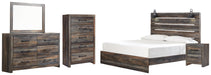 Drystan King Panel Bed with Mirrored Dresser, Chest and Nightstand Royal Furniture