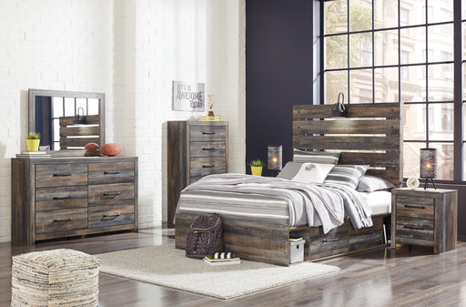 Drystan Twin Panel Bed with 2 Storage Drawers with Dresser Royal Furniture