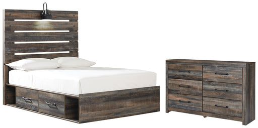 Drystan Twin Panel Bed with 2 Storage Drawers with Dresser Royal Furniture