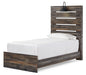 Drystan Twin Panel Bed with Mirrored Dresser and 2 Nightstands Royal Furniture