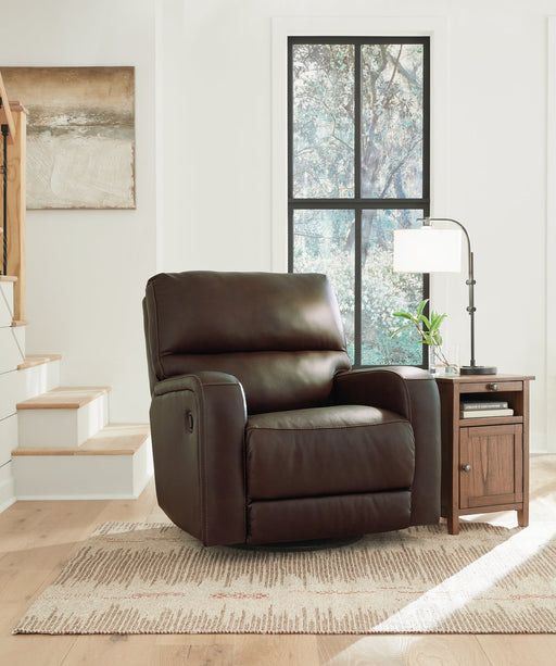 Prince Swivel Leather Recliner with ottoman