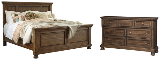 Flynnter Queen Panel Bed with Dresser Royal Furniture