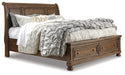 Flynnter Queen Sleigh Bed with 2 Storage Drawers with Dresser with Dresser Royal Furniture