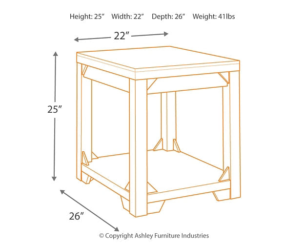 Fregine Rectangular End Table Royal Furniture