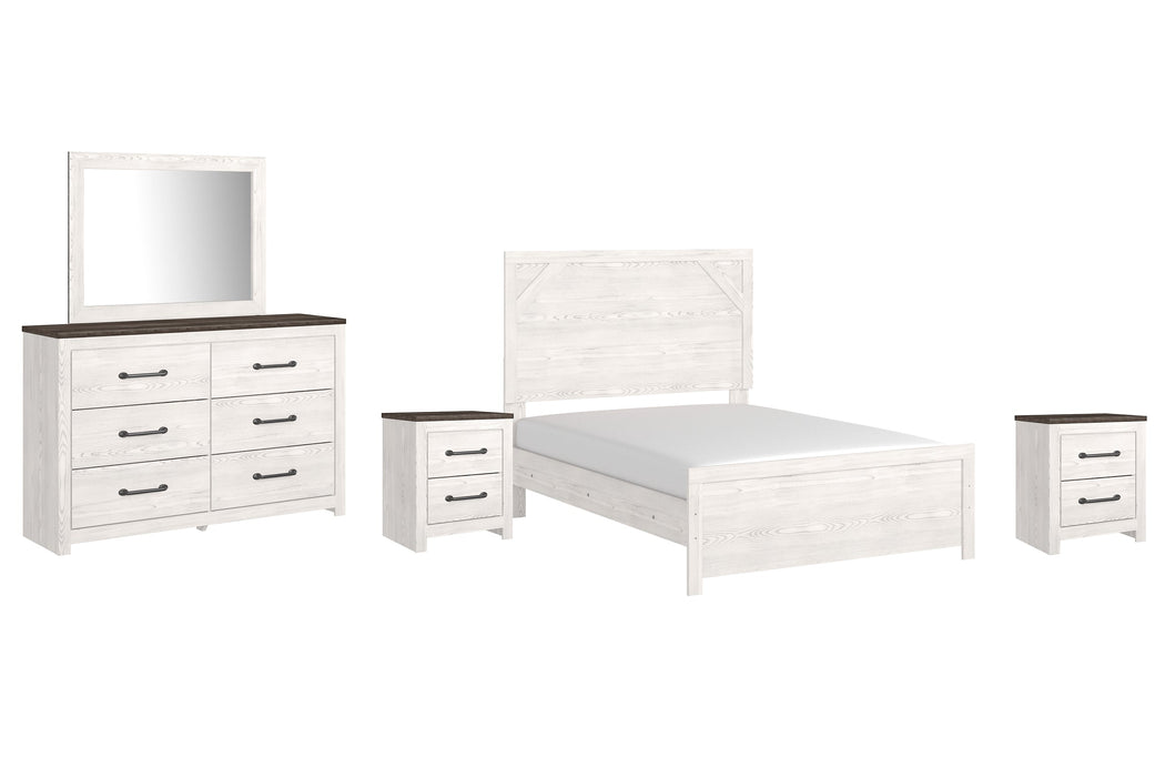 Gerridan Full Panel Bed with Mirrored Dresser and 2 Nightstands Royal Furniture