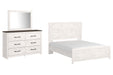 Gerridan Queen Panel Bed with Mirrored Dresser Royal Furniture