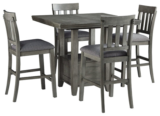 Hallanden Counter Height Dining Table and 4 Barstools Royal Furniture