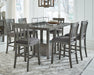 Hallanden Counter Height Dining Table and 6 Barstools Royal Furniture