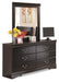 Huey Vineyard Full Sleigh Headboard with Mirrored Dresser, Chest and 2 Nightstands Royal Furniture