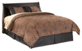 Huey Vineyard Queen Sleigh Headboard with Mirrored Dresser and Chest Royal Furniture